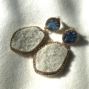 Blue two toned dangle earrings